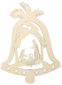AMADEA Drevená ozdoba zvonček s betlehemom 20 cm