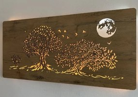 Svietiaci obraz na stenu Stromy a mesiac