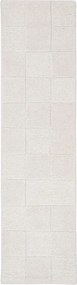Slonovinový ručne tkaný vlnený behúň 60x230 cm Checkerboard – Flair Rugs