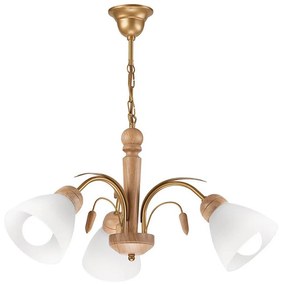 Luster na reťazi TULIPAN 3xE27/60W/230V dub