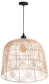 Toolight Boho, stropné svietidlo 40cm 1xE27 APP1352-1CP, čierna-prírodná hnedá, OSW-05765