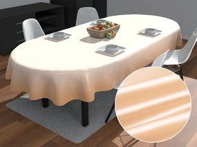 Biante Saténový oválny obrus polyesterový Satén LUX-046 Béžový 120x180 cm