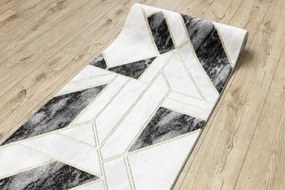 Behúň EMERALD exkluzívny 1015 glamour, marmur, geometrický čierny/zlatý