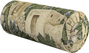 Valcový vankúš so záhybmi farba produktu béžová látka zapletaná, vzorované