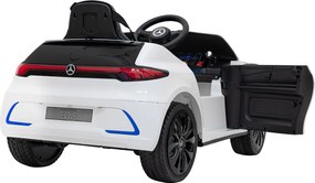 Ramiz Mercedes Benz AMG EQA pre deti Biela + Diaľkové ovládanie + 5-bodové bezpečnostné pásy + EVA + MP3 displej + LED