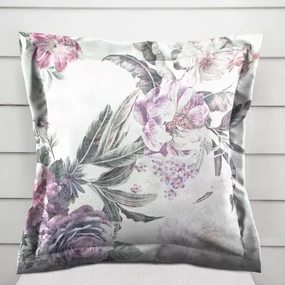Biante Dekoračná obliečka na vankúš s lemom BM-009 Veľké fialové kvety 50 x 60 cm