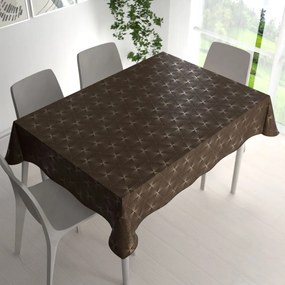 Biante Zamatový obdĺžnikový obrus Isabela IBL-012 Rose Gold trojuholníky na hnedom 80x120 cm