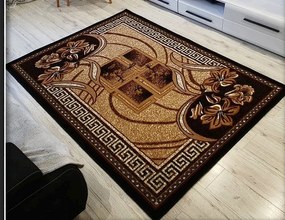 HU Hnedo-čierny klasický koberec Shiraz Bcf Kvety Rozmer: 180x250 cm