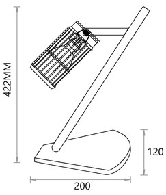 Stolná lampa Vertical, 1x biele kovové tienidlo, w