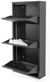 Čierna kovová skrinka na topánky Billy – Spinder Design