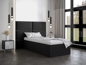 Jednolôžková posteľ s čalúneným čelom 90 cm Brittany 2 (čierna matná + čierna) (s roštom). Vlastná spoľahlivá doprava až k Vám domov. 1045913