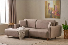 Rohová sedacia súprava Minty (L) (hnedá)