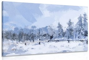 Obraz nádielka snehu v lese - 60x40