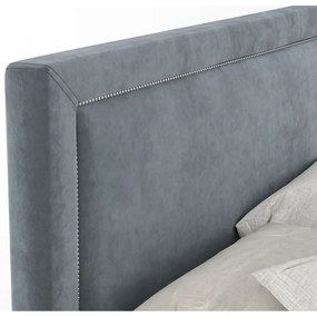 Tmavosivá boxspring posteľ s úložným priestorom 200x200 cm Lavenda – Maison de Rêve