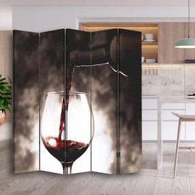 Ozdobný paraván Lampa na víno - 180x170 cm, päťdielny, obojstranný paraván 360°