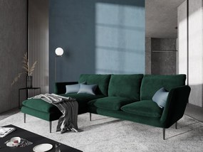 MAZZINI SOFAS Zamatová štvormiestna rohová pohovka Acacia ľavý roh 250 × 165 × 96 cm