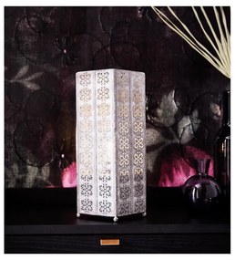 Sivá stolová lampa Markslöjd Agra, výška 33,5 cm