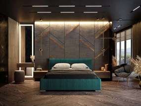 MANŽELSKÁ POSTEĽ PAOLA 160X200 SMARAGDOVO ZELENÁ MENČESTROVÁ LÁTKA