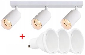 BERGE Bodové svietidlo GU10 VIKI-L 3 - biele + 3x LED žiarovka