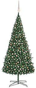 Umelý vianočný stromček s LED a súpravou gulí zelený 400 cm 3077838