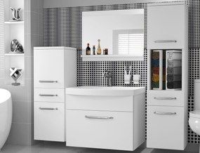 Kúpeľňový nábytok skrinky s umývadlom a zrkadlom biela matná  ROD PRIMO M 5/0/W/W/0/ZINC