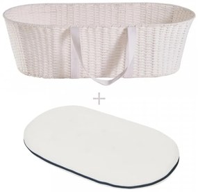 Ahojbaby Mojžišov košík pre bábätko Paper Dream white + matrac Airdream