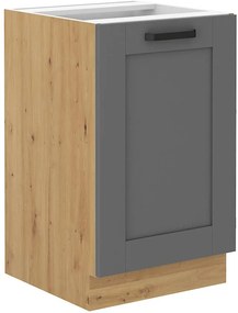Dolná kuchynská skrinka Lucid 50 ZL 1F BB (korpus: dub artisan + front: mdf dustgrey). Akcia -6%. Vlastná spoľahlivá doprava až k Vám domov. 1134746