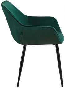 Jedálenská stolička Vessa - zamat - zelená