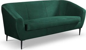 Trojmiestna pohovka Olivio, fľaškovo zelená zamatová  látka