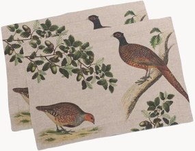 Ľanové prestierania Forest Birds, 2 ks