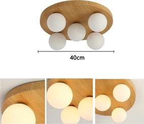 Brilagi - Stropné svietidlo LUND WOOD 5xG9/9W/230V pr. 40 cm drevené