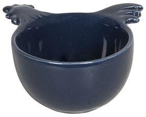 Modrá keramická miska s kohútikom - 9 * 9 * 5 cm