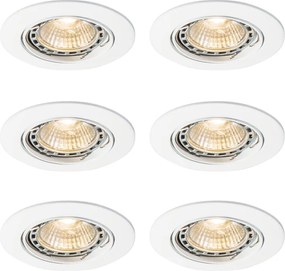 Sada 6 moderných zapustených bodových svetiel biela naklápacia GU10 50mm - Edu