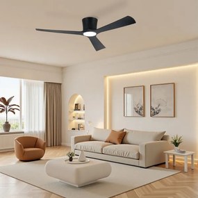 ZEVENTI - LED stropný ventilátor AUREX LED/24W/230V Wi-Fi Tuya čierna + diaľkový ovládač