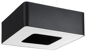 Závesné svietidlo Urano, 1x čierne textilné tienidlo, (biely plast), (60 cm)