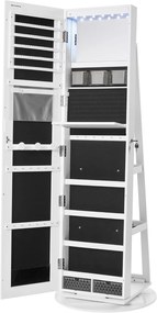 Otočná šperkovnica so zrkadlom Empusa biela