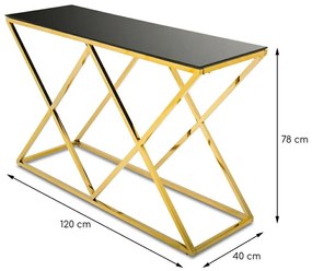 Konzolový stolík Dejres čierno-zlatý