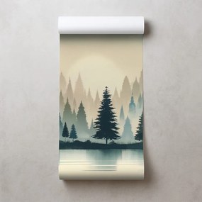 Tapeta zahmlený lesný súmrak