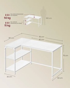 Rohový pracovný stôl LWD135WF01