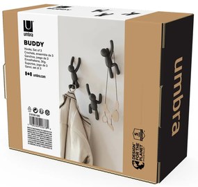 Nástenné plastové háčiky v súprave 3 ks Buddy - Umbra
