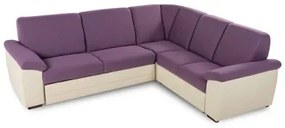 Rohová sedacia súprava BONITA - krémová / fialová, pravá, krémová / fialová