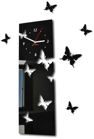 Obdĺžníkové nástenné hodiny motýle