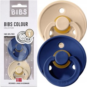 Kaučukové cumlíky BIBS Colour 0m+ 2ks Farba: béžová-modrá