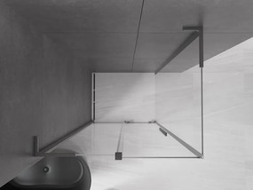 Mexen Velar L, sprchový kút s posuvnými dverami 90 x 100 cm, 8mm číre sklo, brúsený grafit, 871-090-100-03-95