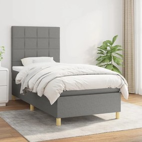 Boxspring posteľ s matracom tmavosivá 100x200 cm látka 3142314