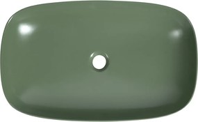 Sapho Sapho, MATTEO keramické umývadlo na dosku 65x40cm, zelená mat, 3064-128
