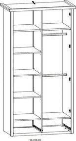 Šatníková skriňa Luca, 2-dverová