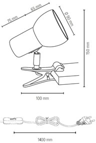 Spot-Light 2224174WK - Lampa s klipom SVENDA 1xE27/60W/230V