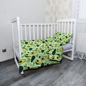 Sablio Mikroplyšové detské obliečky do postieľky Kreslené avokádo - 100x135 / 40x60