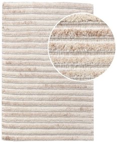 Krémový ručne tkaný vlnený koberec 60x90 cm Mango – House Nordic